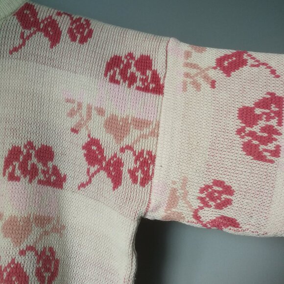 80s vintage girly floral mock-neck sweater - Picture 4 of 8